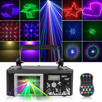 Proyector DMX512 con Control Remoto, Haz de Luz 3D a Todo Color RGB, Más de 1000 Patrones, Luces de Discoteca para DJ, Luces de Escenario para Fiestas, IP44, 4000 Lúmenes, Luces para Festivales y Eventos