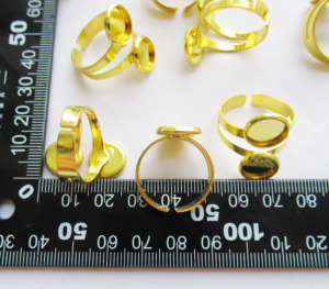 <span class=keywords><strong>Bague</strong></span> en laiton plaqué or tendance, avec monture vide pour <span class=keywords><strong>cabochon</strong></span> de 10 mm, pour la création de bijoux - Product Image 5