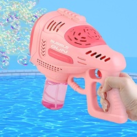 Machine à bulles automatique pour enfants, pistolet à bulles pour enfants, science-fiction, pistolet à bulles spatiales avec 3 lumières LED