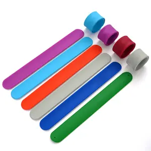 PAPA Vòng Vòng đeo tay PVC rắn màu Silicone ban nhạc cổ tay với lụa màn hình in màu