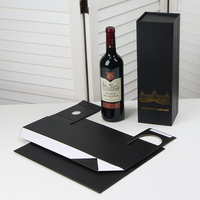 Caja de Regalo de Joyería Hecha a Mano de Cartón Negro de Lujo Personalizada, Cajas Rígidas con Estampado en Relieve y Lámina Dorada para Envío de Bebidas y Artesanías