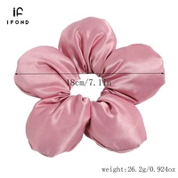 Pabrik IFOND Grosir Scrunchie Kuncir Rambut Ukuran Besar dengan Ikat Rambut Bunga Berlapis Modis MOQ Rendah untuk Wanita dan Remaja Putri