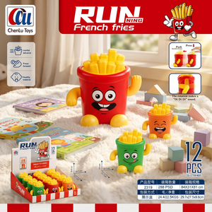 Jeu de puzzle interactif de table en plastique amusant pour enfants de 2 à 4 ans, avec presse à frites et jouet en forme de collation - Product Image 1