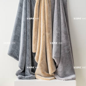 Precio directo de fábrica, tela de piel sintética de descarga esmerilada personalizada para <span class=keywords><strong>Manta</strong></span>, ropa, abrigo, zapatilla, proveedor de tela - Product Image 6