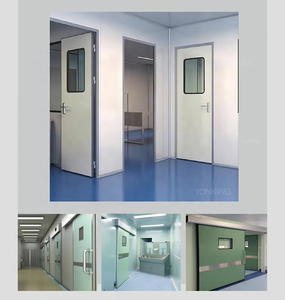 Portes doubles en acier insonorisées Yonking pour salle blanche, surface finie, en polymère blanc, pour zone médicale - Product Image 4