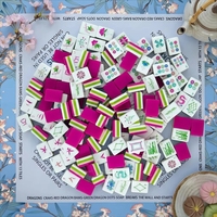 Set Mahjong 160 Ubin Modern Mewah Amerika NMJL Art Deco Rose Acrylic Mat Hijau 4-Lapisan Terukir Portabel untuk Hiburan