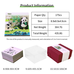 2025 nóng bán New Panda Memo Pads với lịch Bookmark tờ giấy giải nén đồ chơi tùy chỉnh dính Lưu ý pad - Product Image 3