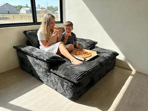 Sofá Modular Convertible de Lino Calm Relaxed Nook, con Múltiples Cojines, Compresible, para Villa, Ocio, Relax - Product Image 1