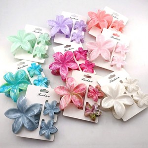 Lot de 3 pinces à cheveux multicolores en forme de fleur pour femmes et filles, antidérapantes, mignonnes, accessoires de mode, barrettes crabe - Product Image 2