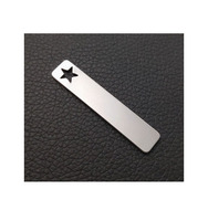 Plaque rectangulaire vierge en acier inoxydable 50*10mm pour gravure DIY, porte-numéro de téléphone, porte-clés, pendentif anti-perte