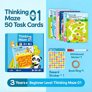 Livre de traçage et de contrôle du stylo pour enfants, jeux de <span class=keywords><strong>labyrinthe</strong></span> gradués, jouets éducatifs pour le développement de la pensée logique - Product Image 3