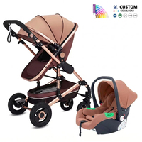 Poussette Premium pour tout-petits, poussette haute pour bébé, système de voyage 3 en 1 avec poussée bidirectionnelle et amortisseurs