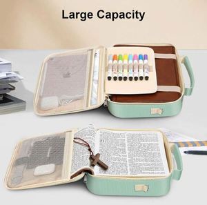 Échantillon Gratuit - Étui de Transport Grande Capacité Tendance pour Livres, Bible, avec Compartiments pour Stylos et Poche Zippée - Personnalisable pour Femme - Product Image 6