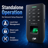 Su geçirmez IP66 SF5 Metal Bağımsız Kasa Biyometrik Parmak İzi Kodu Erişim Kontrolü Zaman Takibi