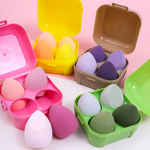 กล่องสีไข่แบบอเนกประสงค์เนื้อนุ่มพิเศษ 4 ช่อง ฟองน้ำแต่งหน้าแบบแห้งและเปียก ไม่ดูดซับน้ำ - Product Image 1