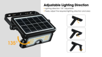 Nouvelle lampe solaire LED 7 W 900LM avec capteur PIR, lampe solaire extérieure, IP65, étanche, applique murale, alimentée par énergie solaire, batterie amovible, CE EMC