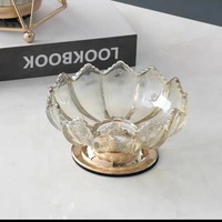 Modern luxe glazen fruitschaalset van 2, voedselveilig, gepolijst, voor thuisdecoratie en gebruik op de salontafel bij feestjes