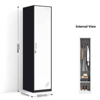 Armoire de rangement contemporaine en acier durable avec serrure, grande capacité pour la maison, la chambre et le salon