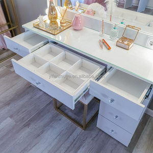 <span class=keywords><strong>Mesa</strong></span> <span class=keywords><strong>de</strong></span> Maquillaje Moderna y Duradera con Panel <span class=keywords><strong>de</strong></span> MDF, Luz LED y Joyeros, para Dormitorio o Apartamento, Diseño Blanco y Elegante - Product Image 5