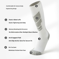 Chaussettes de ski rayées en laine, épaisses, chaudes, à séchage rapide, pour femmes, pour l'extérieur, l'alpinisme, la course à pied, l'escalade, antidérapantes, à compression, pour l'hiver