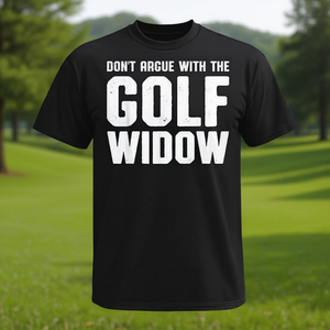 Camiseta Golf Widow negra unisex para adultos, talla mediana, divertido regalo de golf para mujeres - Product Image 3