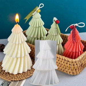 Origami Christmas Tree <b>Candle</b> <b>Mold</b> Tapered Shape Transparent White For Diy <b>Candle</b> Making Kits Christmas Decoration - Product Image 4