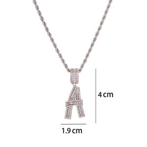 <span class=keywords><strong>Nome</strong></span> personalizzato e numero ciondolo Baguette <span class=keywords><strong>con</strong></span> placcatura in oro da uomo Hip Hop gioielli Rock collana catena Zirconia Charm - Product Image 5