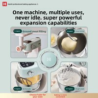 Robot culinaire électrique Hauswirt M5 compact 5L en acier inoxydable, pétrin, batteur à pâtes, fouet ; entièrement automatique