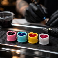 Vente chaude – Gobelets/capsules en silicone colorés et durables pour encre de tatouage, 200 pièces/pot, pour artistes tatoueurs