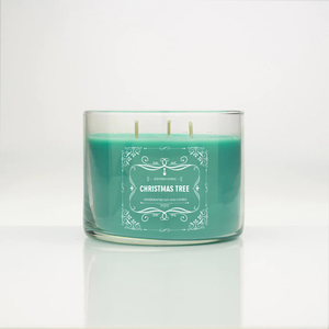 LA06T <span class=keywords><strong>Bougie</strong></span> parfumée en verre personnalisée pour l'intérieur, grande taille, 3 mèches, aromathérapie - Product Image 2