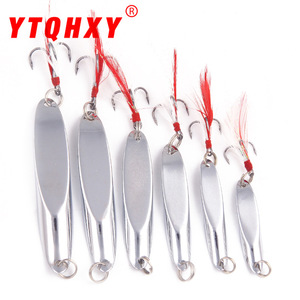 เหยื่อปลอมแบบช้อน Ytqhxy สีเงินเรืองแสง ขนาด 7 10 15 20 30 40 กรัม เหยื่อตกปลาสำหรับน้ำเค็ม - Product Image 1