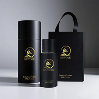 Vente flash Flacon de parfum personnalisé 30ML 50ML Flacon de parfum en verre Dégradé noir Flacon de parfum rond personnalisé avec emballage boîte