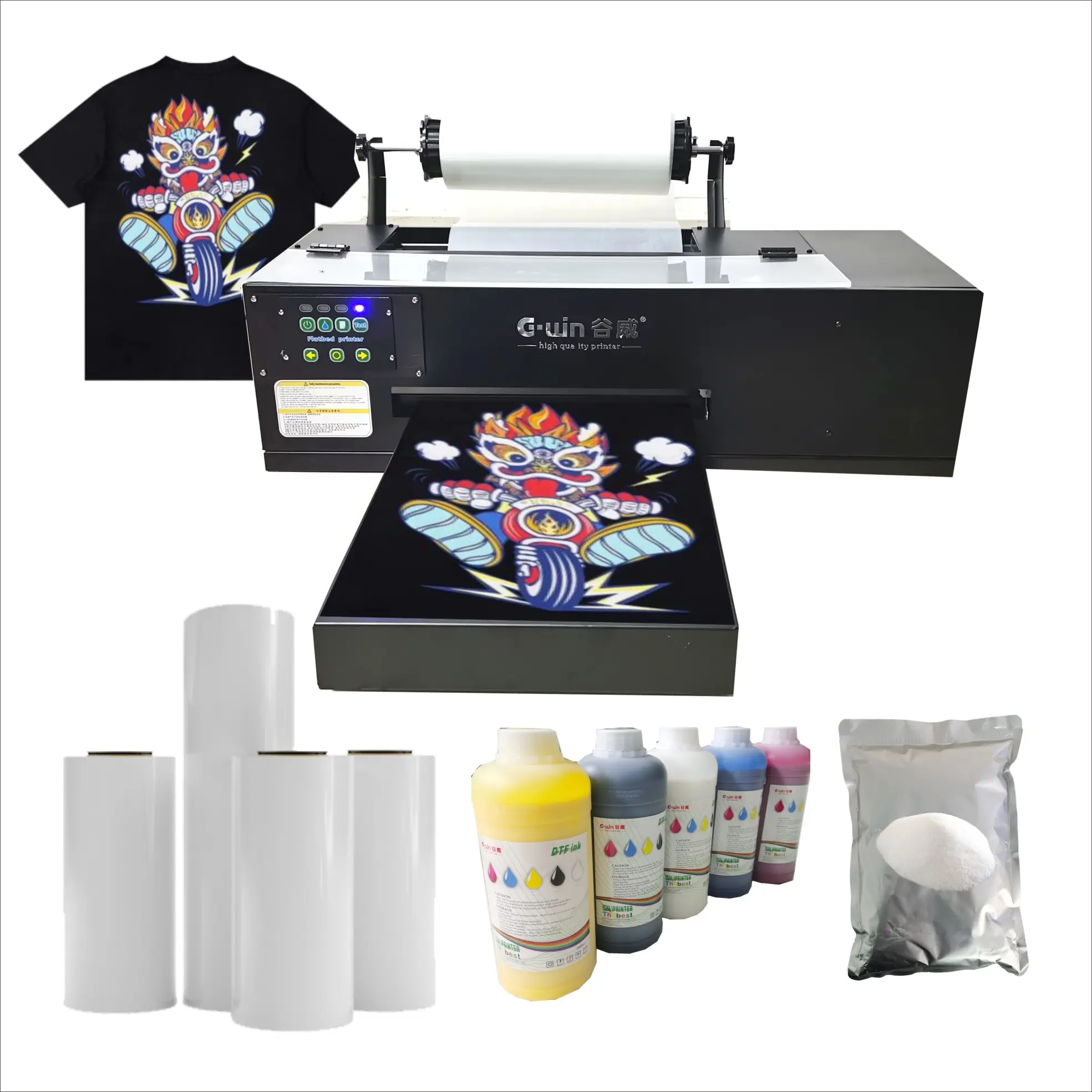 A3 1390 L1800 head DTF Digital Inkjet T-Shirt Heat Transfer Pet Film Printer impresora de carnet id printer machine