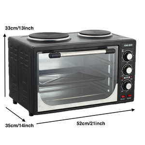 <span class=keywords><strong>Oven</strong></span> panggang listrik berdiri besar hitam, <span class=keywords><strong>Oven</strong></span> Pizza listrik 30l 1600w dengan piring panas ganda