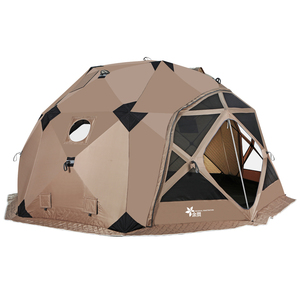 Tente de camping spacieuse en tissu Oxford octogonal à une chambre, imperméable, gonflable, pour le camping en famille en hiver - Product Image 2