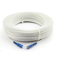Cable de caída FTTH de 100m con conector LC SC, Cable de parche de fibra óptica para exteriores