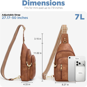 Bolsos cruzados antirrobo para mujer, bolso bandolera RFID, bolso de viaje cruzado de cuero vegano para mujer y hombre - Product Image 4