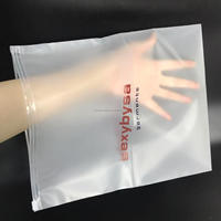 Sac en plastique transparent PE personnalisé avec fermeture éclair pour emballage de perruque, extensions de cheveux, pochette avec logo