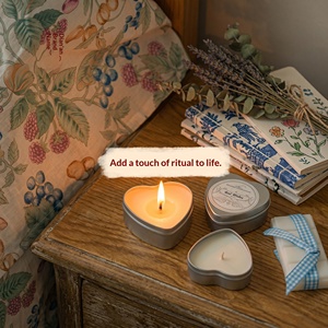Vela perfumada en forma de corazón, romántica, de cera de soja en lata, para aromaterapia, decoración del hogar para San Valentín - Product Image 6
