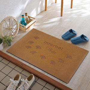 Paillasson moderne minimaliste gravé au laser, gris, rectangulaire, antidérapant, pour entrée de maison, en fibre de polypropylène - Product Image 3