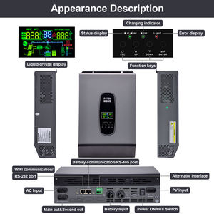 Inverseur de système solaire hors réseau DATOUBOSS EU Stock Mppt Hibrido Onduleur <span class=keywords><strong>hybride</strong></span> solaire à onde sinusoïdale pure 48v 6.2KW 220V 230V - Product Image 4