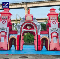 Décoration d'écran de fête de modèle de ballon gonflable d'arche de style château avec ventilateur pour l'expédition d'événement et de célébration par mer