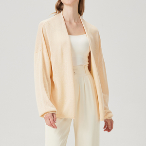 Weshallo Primavera Verano Seda <span class=keywords><strong>Lino</strong></span> Prendas de punto Suéter Cárdigans de punto fino personalizados para mujeres - Product Image 1