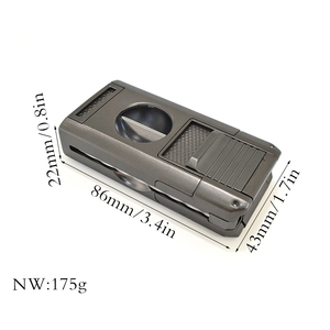 Encendedor de Cigarros Portátil 4 en 1 con Cortador en V, Punzón, Aguja de Extracción y Soporte para Cigarros - <span class=keywords><strong>Llama</strong></span> a Chorro Resistente al Viento para Viajes y Negocios - Product Image 6