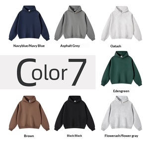 Felpa Corta con Cappuccio Oversize in Pile Pesante 350G, Autunno 2025, Stile Trendy e Comodo per <span class=keywords><strong>Uomo</strong></span> - Product Image 4