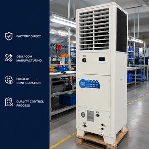 เครื่องทำความเย็นแบบระเหยแนวตั้ง 380V 50Hz 25kW แบบกำหนดเอง พร้อมช่องลมเข้าด้านข้าง สำหรับโรงงานอุตสาหกรรม ระบบปรับอากาศ ลงทุนต่ำ H - Product Image 3