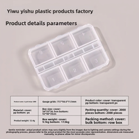 Boîte de rangement à 6 compartiments 77,7x50,5x11,1mm – Organisateur en plastique transparent en gros pour perles, quincaillerie et jouets