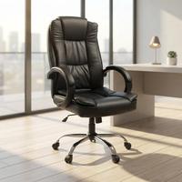 Chaise de jeu ergonomique moderne en cuir noir, hauteur réglable, pour la maison, le bureau et l'hôtel