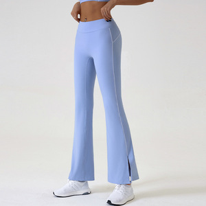 <span class=keywords><strong>Mallas</strong></span> de Yoga de cintura alta para <span class=keywords><strong>mujer</strong></span>, <span class=keywords><strong>mallas</strong></span> acampanadas para correr, Fitness, entrenamiento de baile, pantalones de pierna ancha, <span class=keywords><strong>mallas</strong></span> de gimnasio - Product Image 6