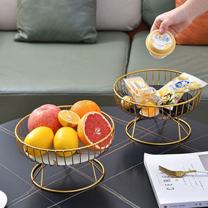 Plateau à fruits rond en or de luxe nordique, créatif, <span class=keywords><strong>pour</strong></span> le salon, le bureau, le rangement de collations, le service de gâteaux - Product Image 4